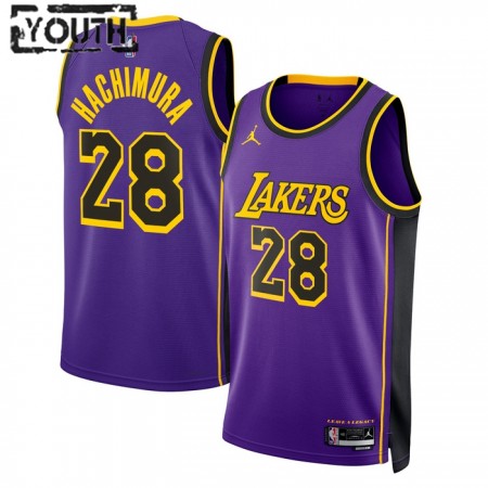 Dres Los Angeles Lakers Rui Hachimura 28 Jordan 2022-23 Statement Edition Ljubičasta Swingman - Dječji